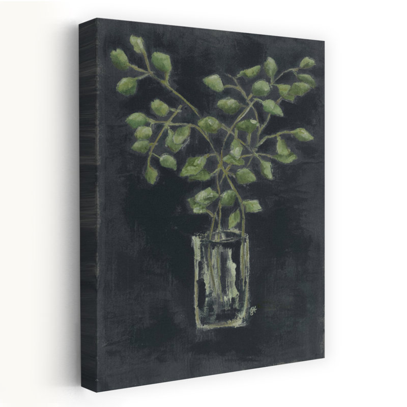 Eucalyptus abstrait, art contemporain rustique, H 24 po x l 16 po