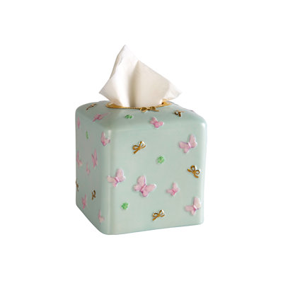 Butterfly Gold Tissue Box Cover