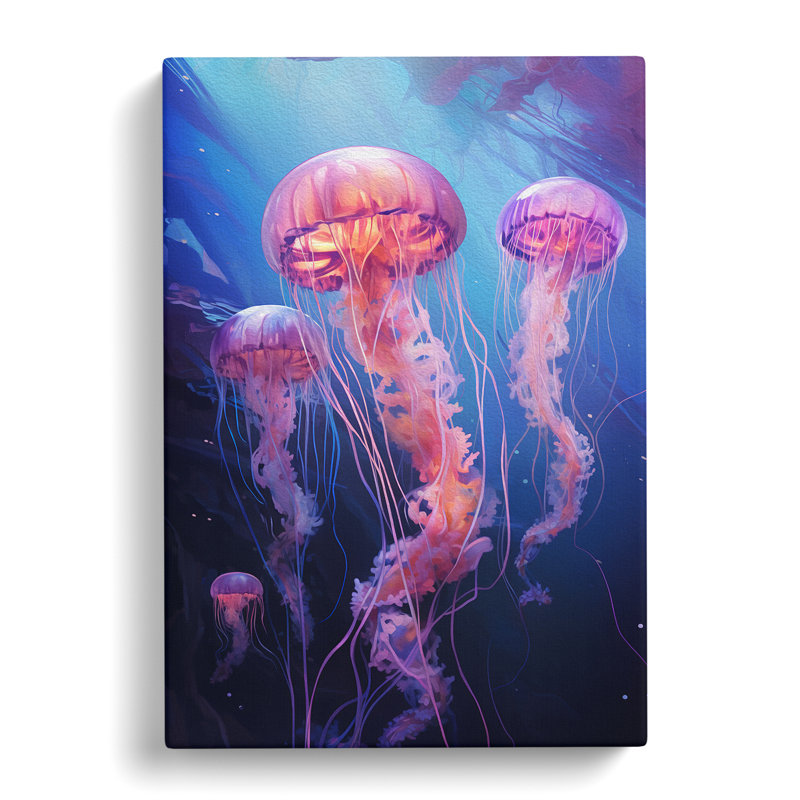 Jellyfish Realism Art - Wrapped Canvas, 50cm H x 35cm W x 3cm D