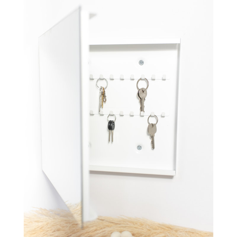 Metal Wall Organizer with Key Hooks