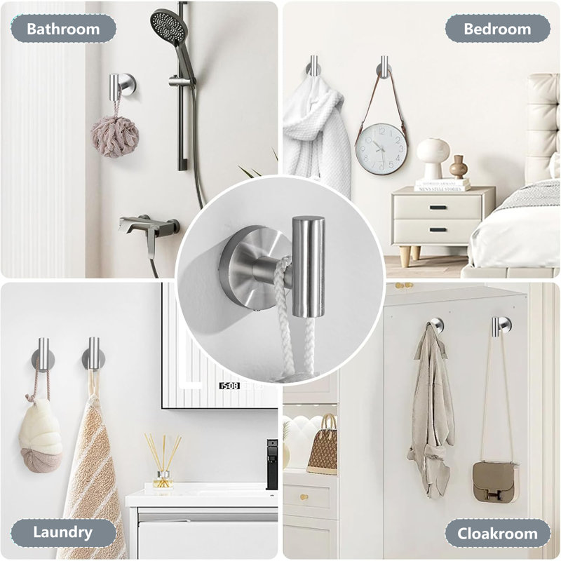 2 Sets Towel Rack For Bathroom, 24 Inch With 15.7Inch  Towel Bar Towel Rod Towel Holder Wall Mount SUS304 Stainless Steel