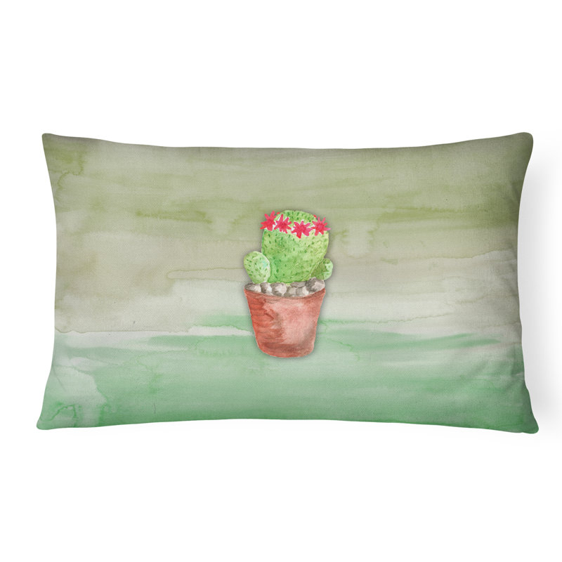 Coussin lombaire frabic en aquarelle cactus