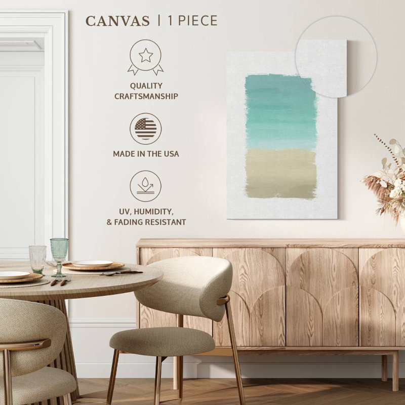 Avery turquoise abstrait sur fond blanc, H 30 po x l 20 po
