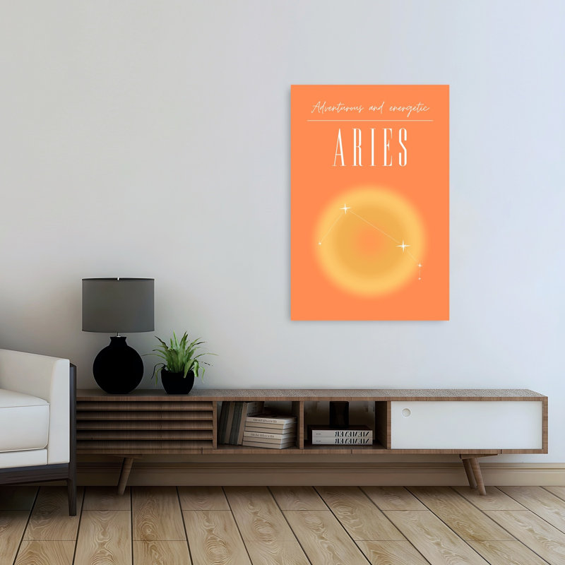 Affiche murale contemporaine abstraite et colorée représentant l'énergique Bélier, H 48 po x l 32 po