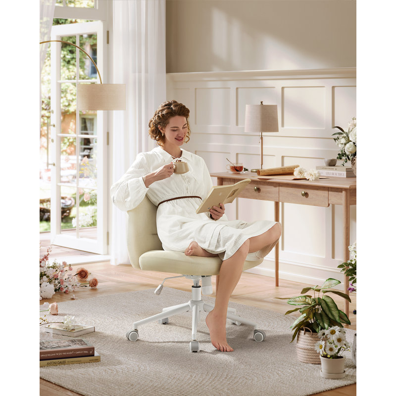 Ruthy Cotton Blend Office Chair, White