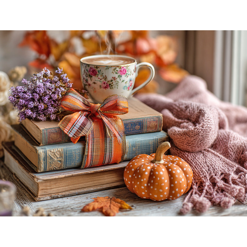 Automne lecture coin - Art mural sur toile tendue