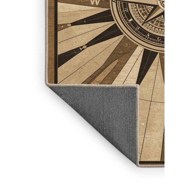 Tapis moelleux moelleux de style art déco en tissu Starburst - beige, 2 pi x 3 pi