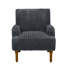 Chaise d'appoint moderne en velours côtelé gris foncé de 2 po de largeur avec pieds en bois massif de 9 po et fauteuil rembourré confortable pour le salon-126142122