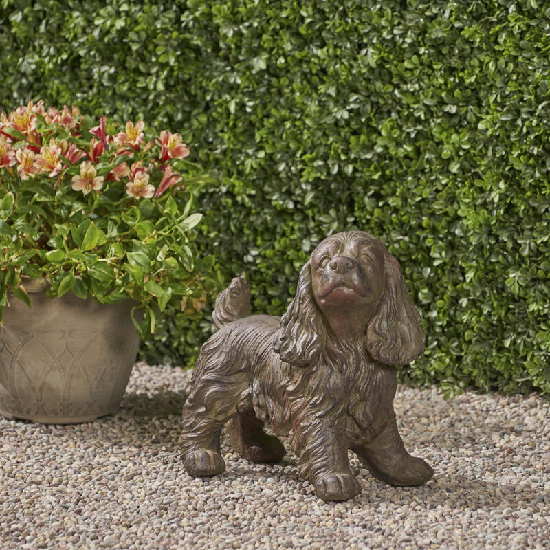 Statue d'extérieur pour chien cocker anglais, aucun assemblage requis
