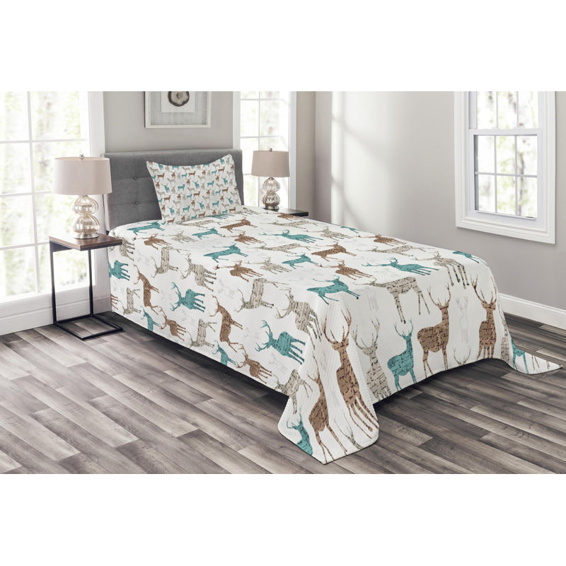 Rustic Polyester Coverlet, Twin Coverlet + 1 Sham