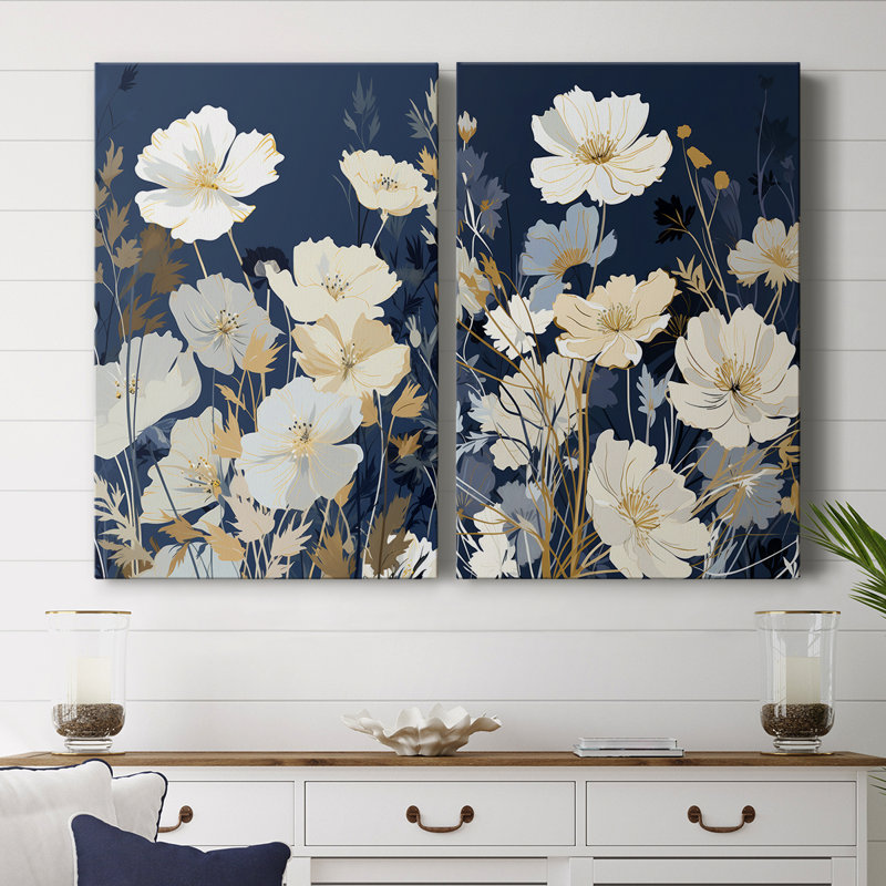 FLORAL Series CCCLXXIV-Premium Gallery Wrapped Canvas -Ready to Hang, 12" H x 16" W