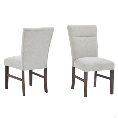 Modern Gray Upholstered Dining Chairs, Set of 2