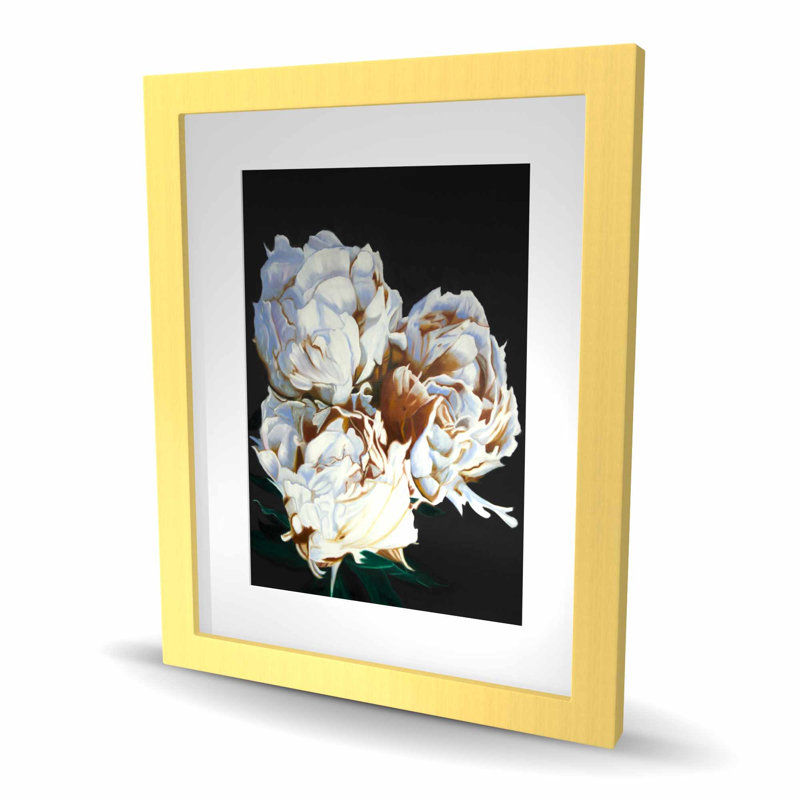 Blooming Pivoines - Vendeurs, reproduction encadrée, H 20 po x l 16 po, Doré