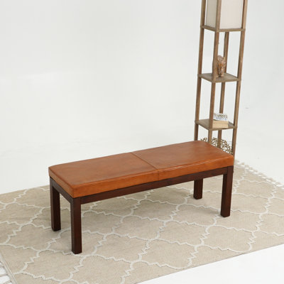 Lewie Genuine Leather Bench by Steelside