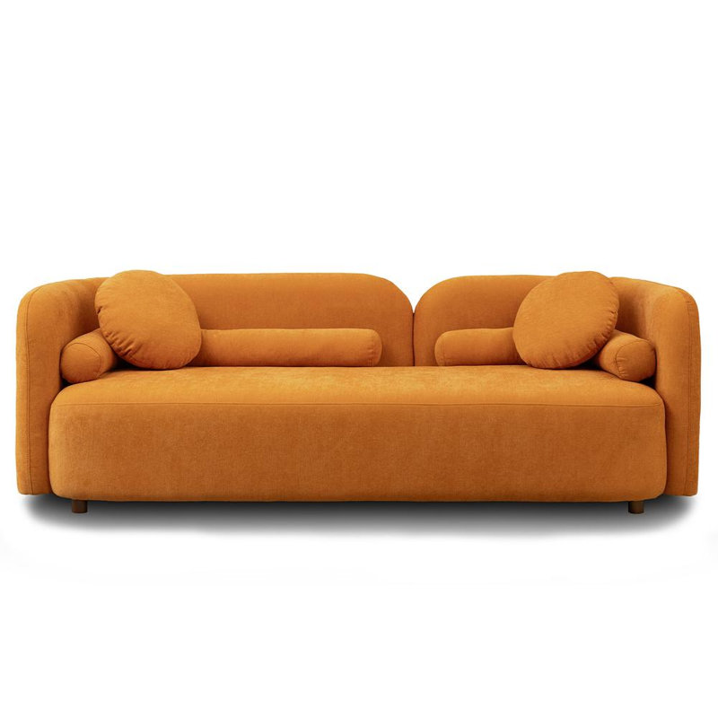 Fabric Upholstered Lounge Sofa,Modern Sofa,Comfortable Sofa,Velvet Sofa,Deep Sofa,Accent Sofa, Orange