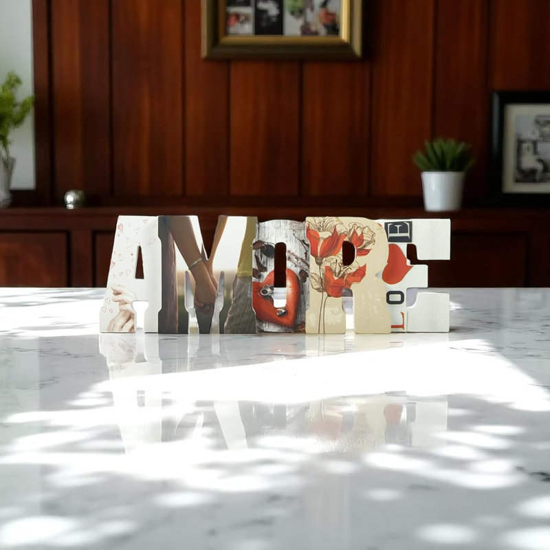 Décoration de table murale HORE de 16 pouces de long AMORE. Peut être utilisé comme pièce maîtresse décorative dans votre salle à manger. O9