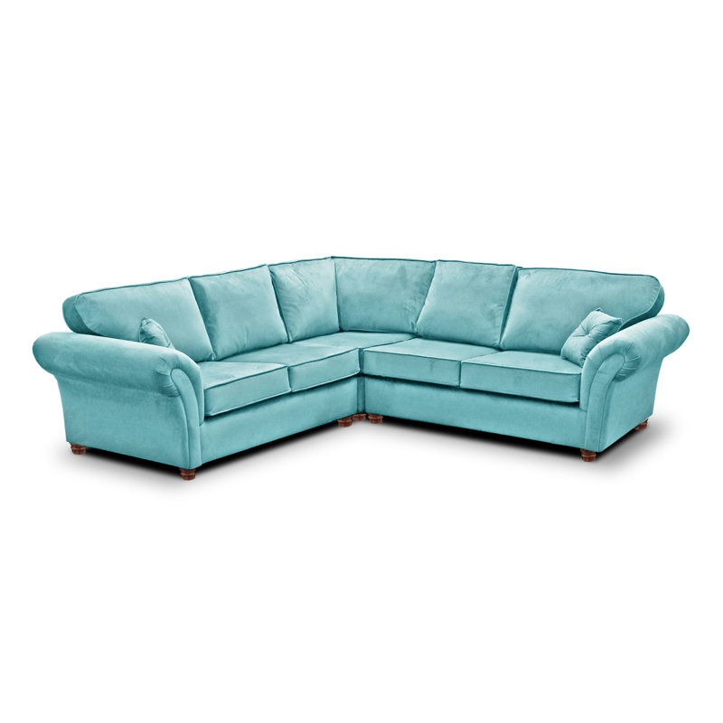 Lila 5 Seater Velvet Corner Sofa , Turquoise