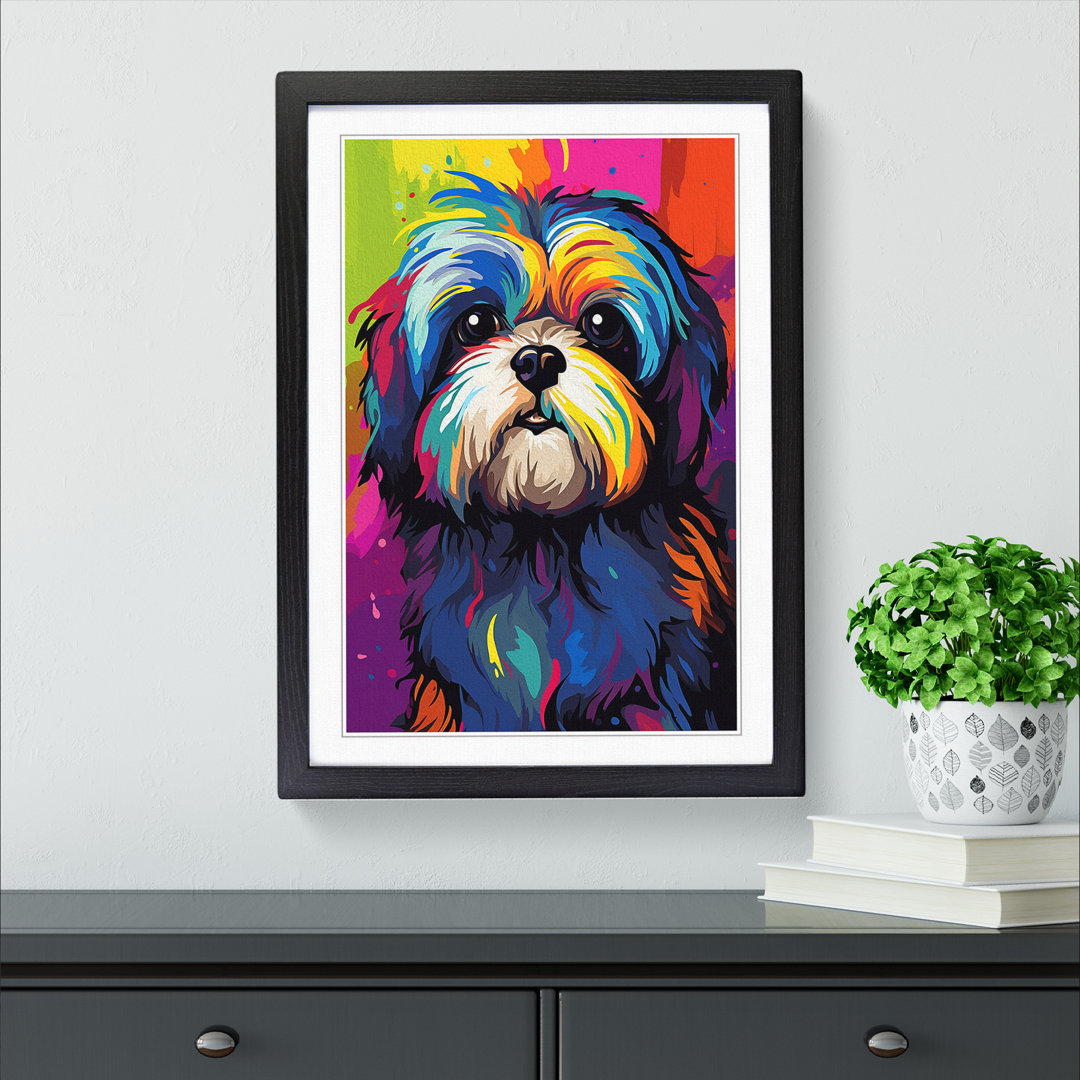 Shih Tzu Pop - Framed Print