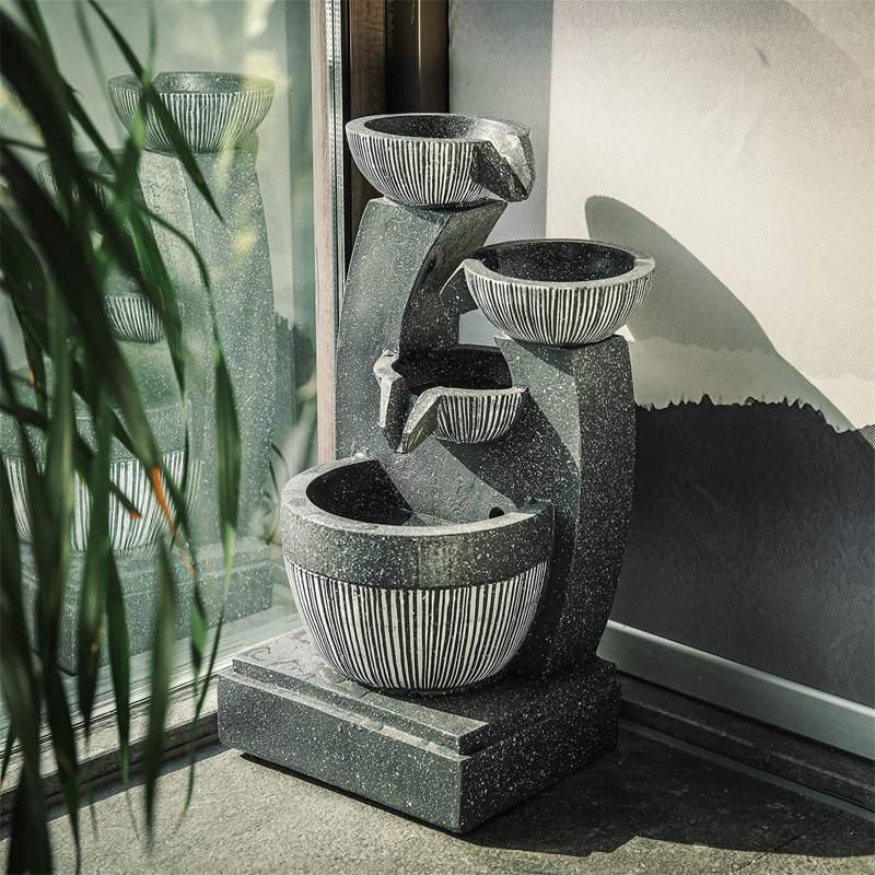Weather Resistant Floor Fountain with Light