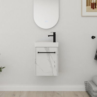 16" Single Bathroom Vanity With Ceramic Top