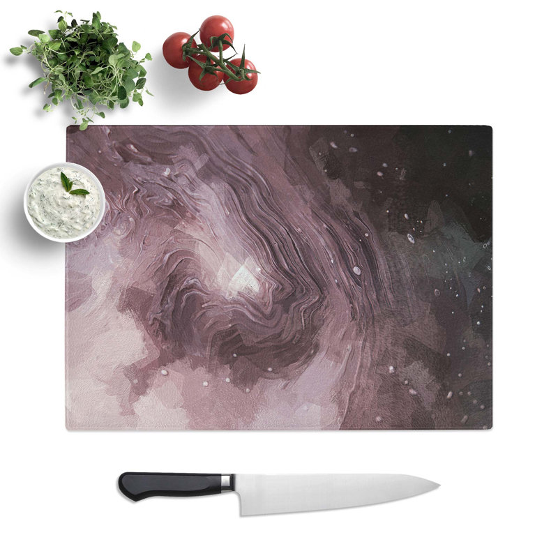 Tempered Glass Swirling Passions Chopping Board, 39 cm W x 28.5 cm L