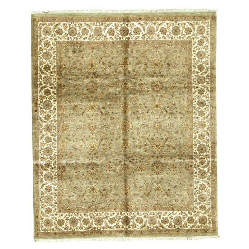 Tapis chameau et ivoire noué à la main de haute qualité