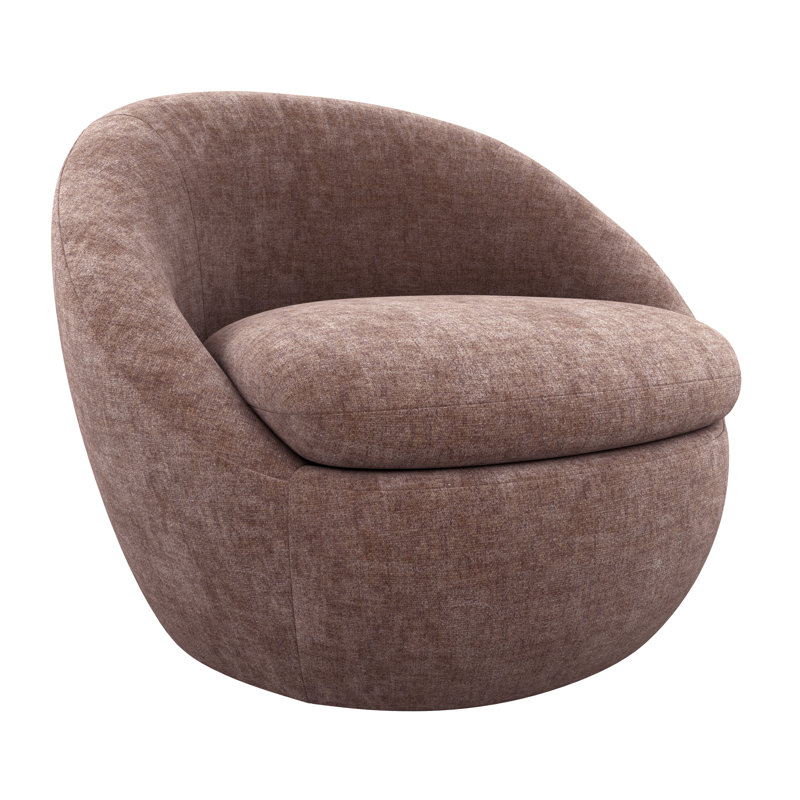 Fauteuil d'appoint pivotant rembourré Kate Eldin, Rosé antique