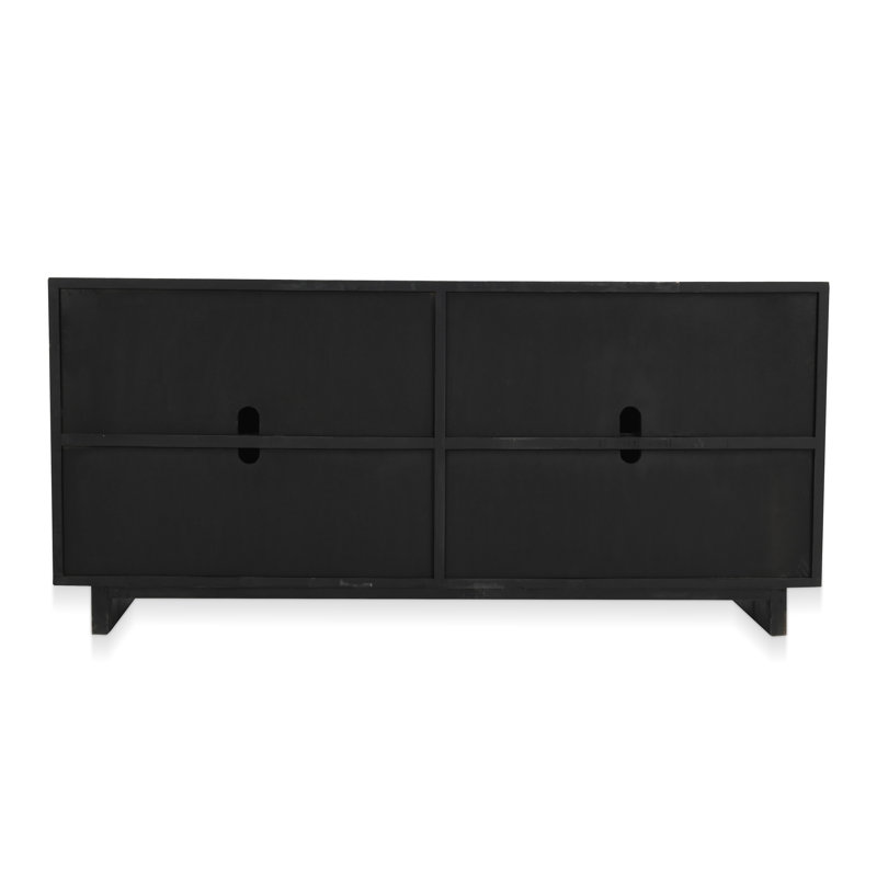 Corbin 78'' W Solid Wood Sideboard, Black/Brown