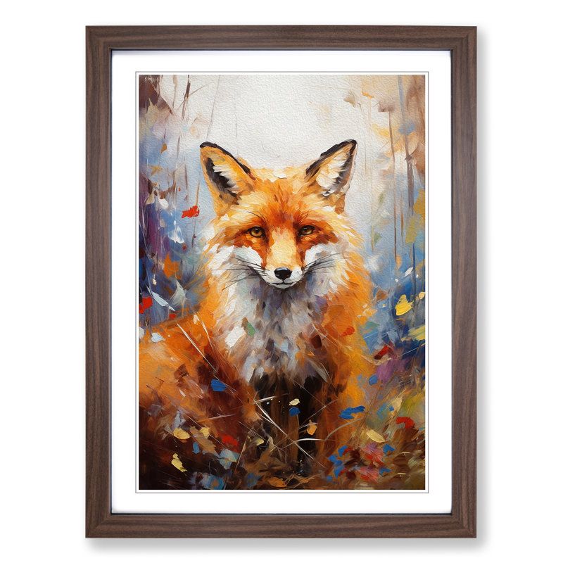 Single Picture Frame Print on Wood, 64cm H x 46cm W, Walnut Framed