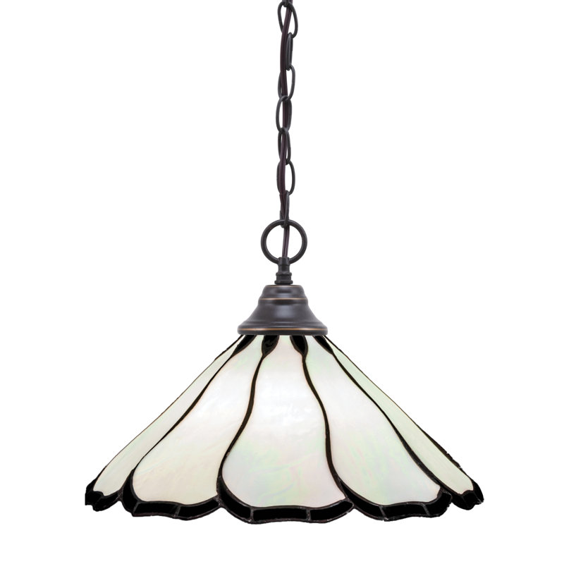 Luminaire suspendu en forme de chaîne avec perle 16 po Arrietty, Perle, Granit foncé