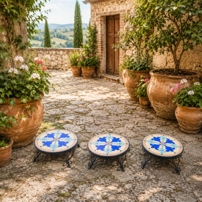 Trento Mosaic Plant Stands (Set of 3)