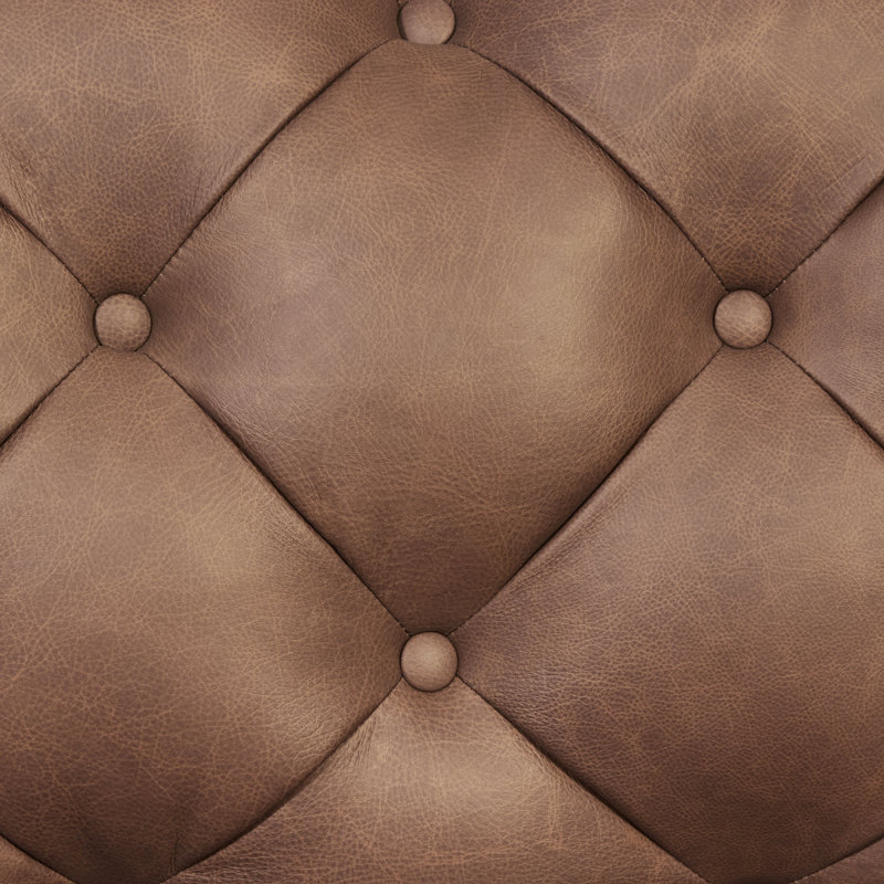 Melfi Full-Grain Genuine Italian Leather Sofa, Caramel Brown