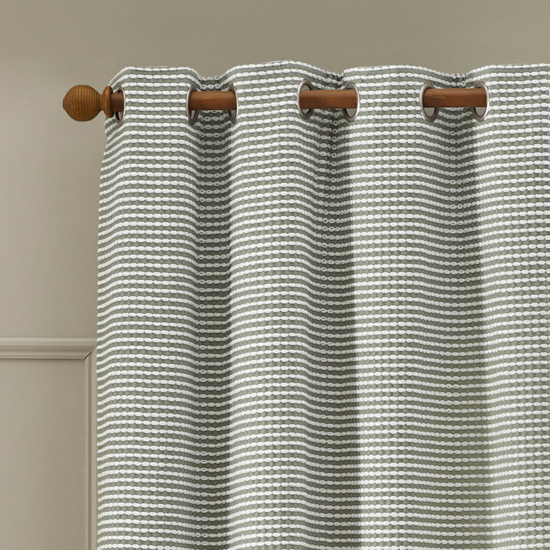 Stab Stitch Lined Eyelet Curtains, Sage Green, 66x90 Inch