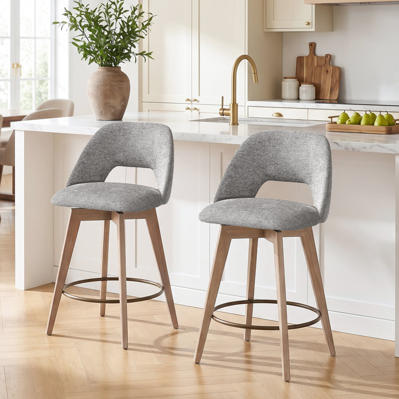 Tabouret de comptoir pivotant 26,8 po Wylee, Gris