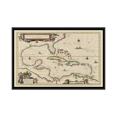 West almeurts, amérique centrale, 1635, impression sur toile tendue Antique Maps