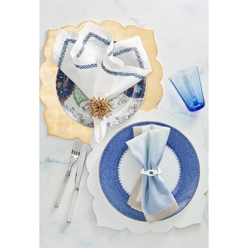 Jardin Napkin, White/Blue