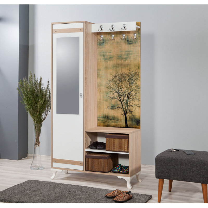 Hall Tree 49.2'' Wide with Shoe Storage