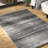 Canizales Striped Area Rug for Living Room Bedroom Dining Room Kitchen, Dark Grey/Ivory-729642023