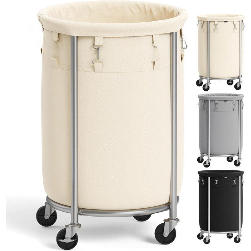 Laundry Hamper With Lid, Trio Laundry Hamper With 3 Removable Bags, 3 Section Laundry Basket With Handles For Bathroom, Bedroom & Laundry Room, 160L
