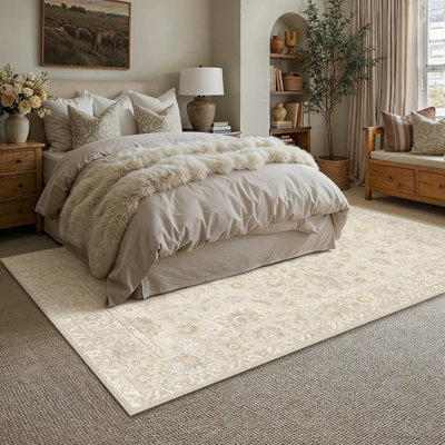 Lume & Co. Classic Persian Inspired Area Rug in Beige