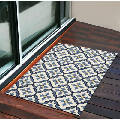 Edinburgh Blue Moroccan Handmade Indoor Outdoor Area Rug