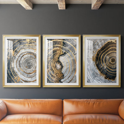 ABSTRACT Series CCLXXXIV  -Custom Framed  Premium Print W Matt - 3 Pieces