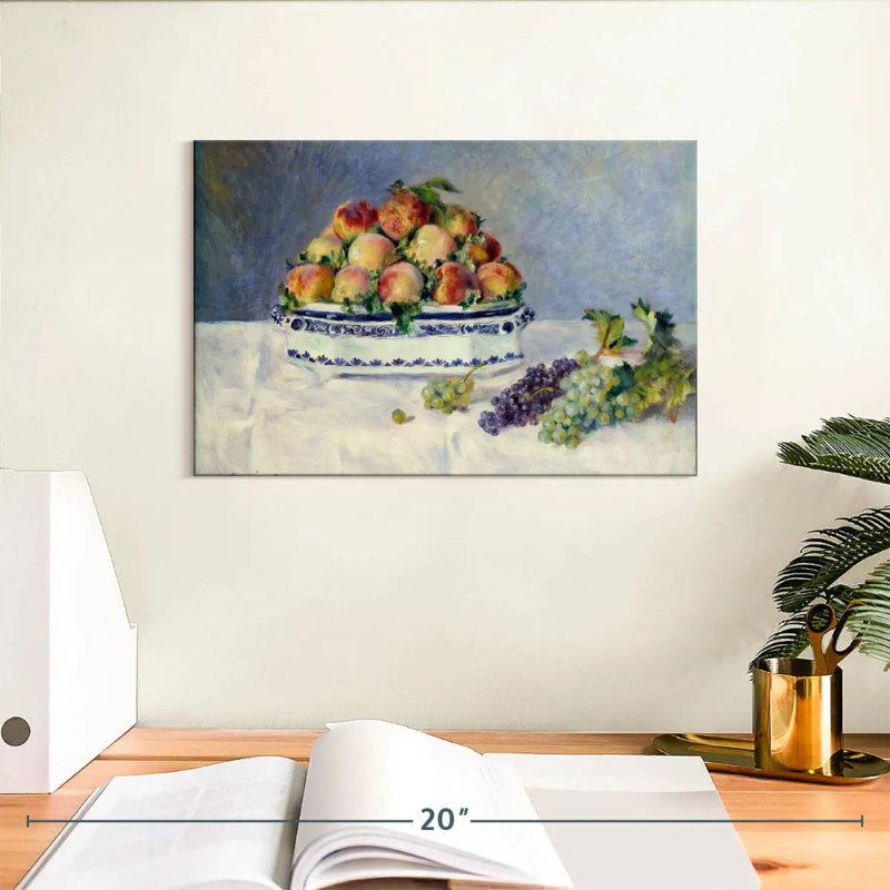 Yarlin Still Life With Peaches And Grapes, 8" H x 12" W