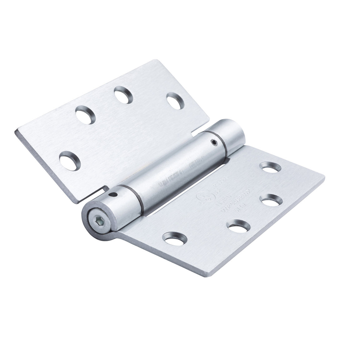 4.5 in. x 4.5 in. Full Mortise Spring Squared Hinge with Non-Removable Pin (Set of 3) Global Door Controls 