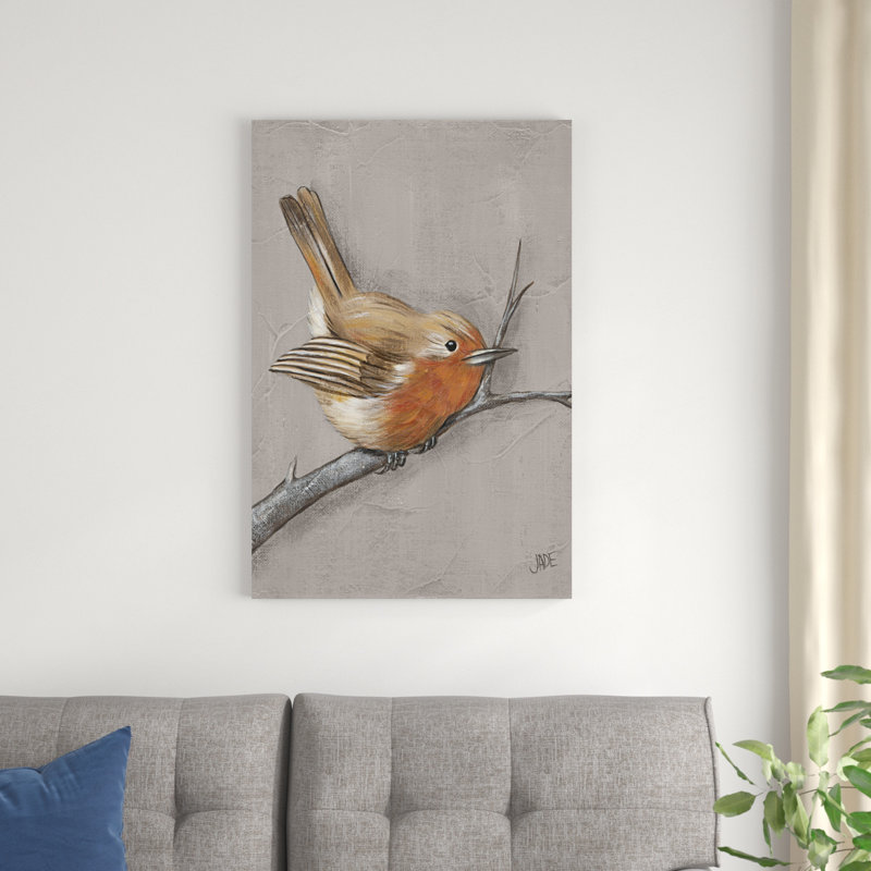 «Winter Bird II», peinture sur toile, H 36 po x l 24 po