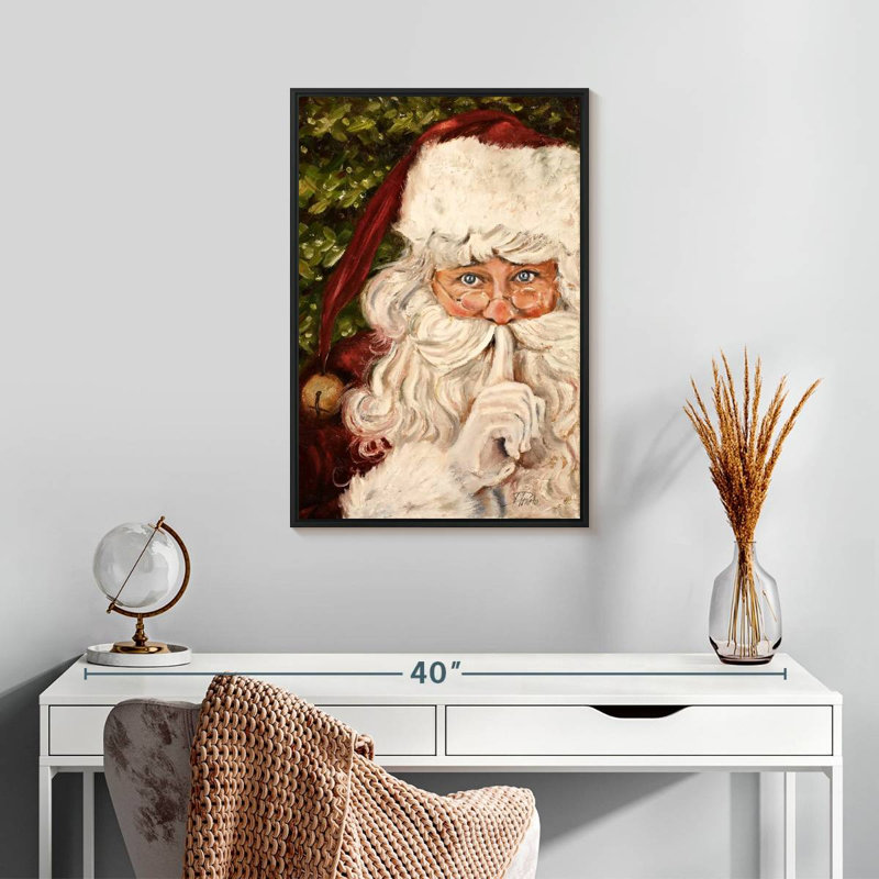 Père Noël secret, Cadre flottant noir, 17 po x 25 po