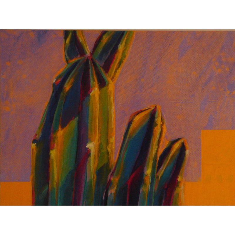«Sonora Morning» par Bob Nall - Peinture, H 25,25 po x l 31,25 po, Papier avec cadre noir