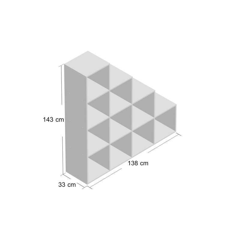 Gracie 143.5cm H x 138.5cm W Cube Bookcase, Oak