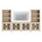 Farmhouse Entertainment Center With Bookshelves, 4-Piece Modular TV Stand With Storage Towers, Glass Doors, Open Shelves,  Media Console For Living Room, Home Theater, Beige-583197342