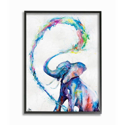 Stearns, grand éléphant abstrait, peinture à l'aquarelle